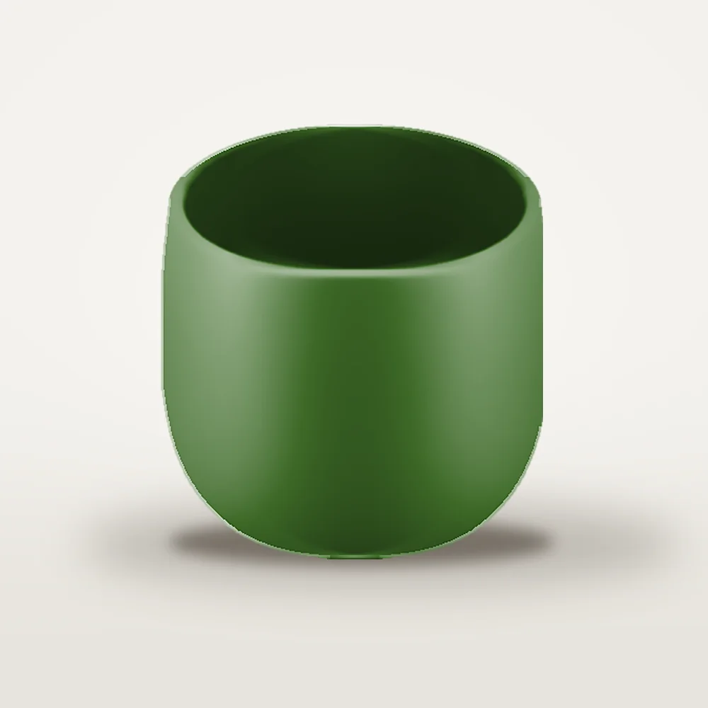 Ceașcă cafea ceramică fără toartă pentru cappuccino, Novum Amazon Forest Green, 150 ml, verde închis lucios, gresie glazurată manual — fotografia 2
