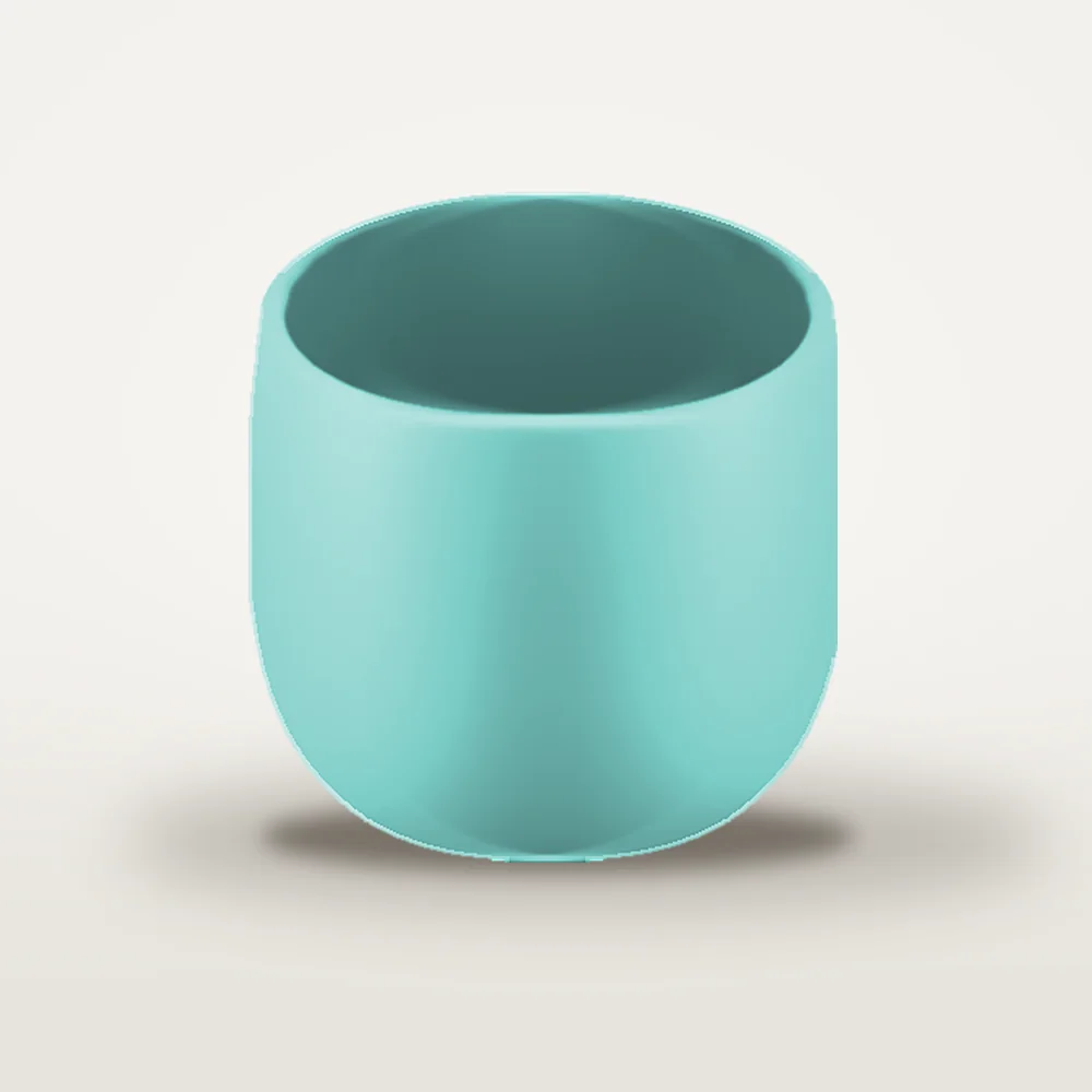 Ceașcă cafea ceramică fără toartă pentru cappuccino, Novum Aqua Oceanica Blue, 150 ml, albastru deschis lucios, gresie glazurată manual — fotografia 2