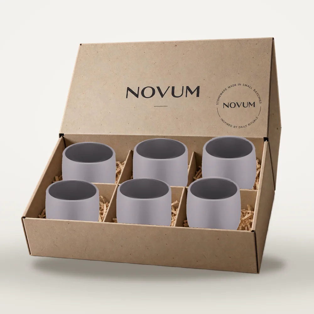 Ceașcă cafea ceramică fără toartă pentru cappuccino, Novum Lunar Grey, 150 ml, gri lunar mat, gresie glazurată manual — fotografia 4