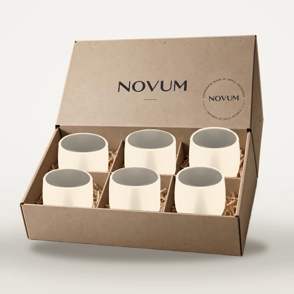 Ceașcă cafea ceramică fără toartă pentru cappuccino, Novum Margo Vanilla, 150 ml, vanilie mat, gresie glazurată manual — fotografia 4