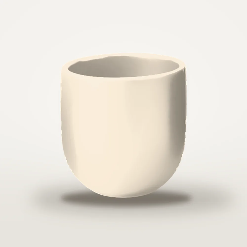Ceașcă cafea ceramică fără toartă pentru cappuccino, Novum Margo Vanilla, 150 ml, vanilie mat, gresie glazurată manual