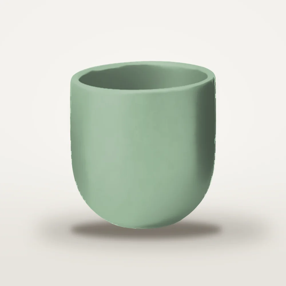 Ceașcă cafea ceramică fără toartă pentru cappuccino, Novum Mint Green, 150 ml, verde mentă mat, gresie glazurată manual
