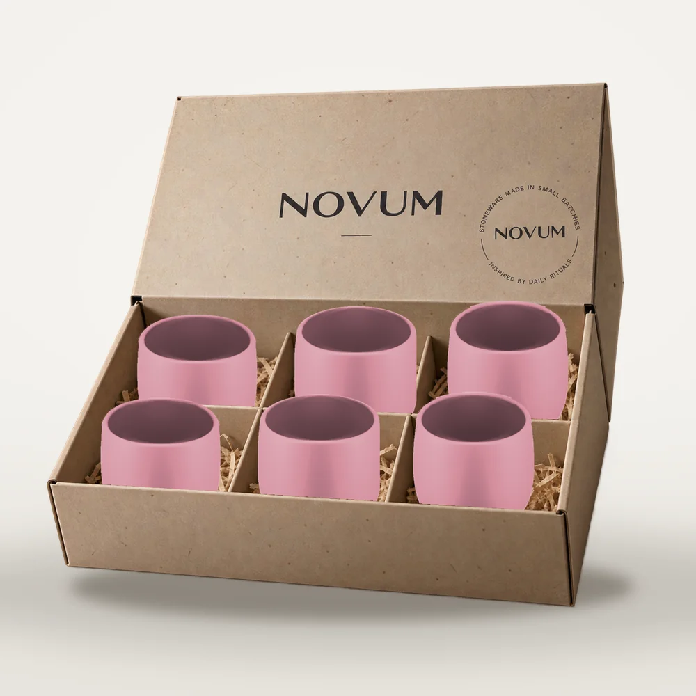 Ceașcă cafea ceramică fără toartă pentru cappuccino, Novum Pink Forever Mom, 150 ml, roz mat catifelat, gresie glazurată manual — fotografia 4