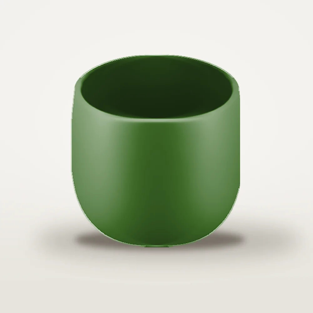 Ceașcă cafea ceramică fără toartă pentru cappuccino mare, Novum Amazon Forest Green, 250 ml, verde închis lucios, gresie glazurată manual — fotografia 2
