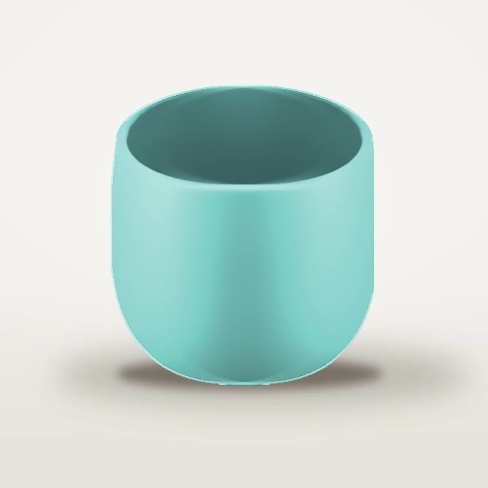 Ceașcă cafea ceramică fără toartă pentru cappuccino mare, Novum Aqua Oceanica Blue, 250 ml, albastru deschis lucios, gresie glazurată manual — fotografia 2