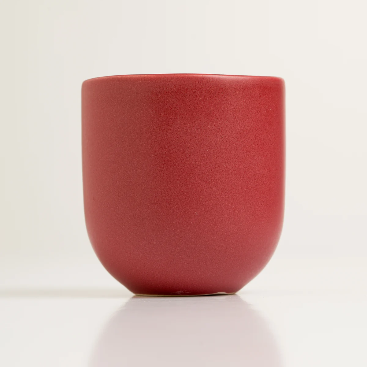Ceașcă cafea ceramică fără toartă pentru cappuccino mare, Novum Burgundy Red, 250 ml, roșu grena mat, gresie glazurată manual — fotografia 8