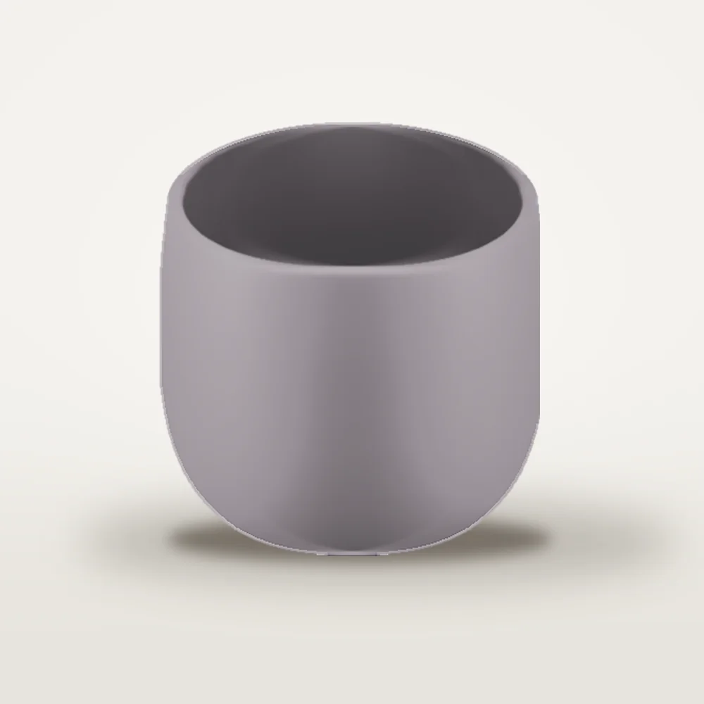 Ceașcă cafea ceramică fără toartă pentru cappuccino mare, Novum Lunar Grey, 250 ml, gri lunar mat, gresie glazurată manual — fotografia 2