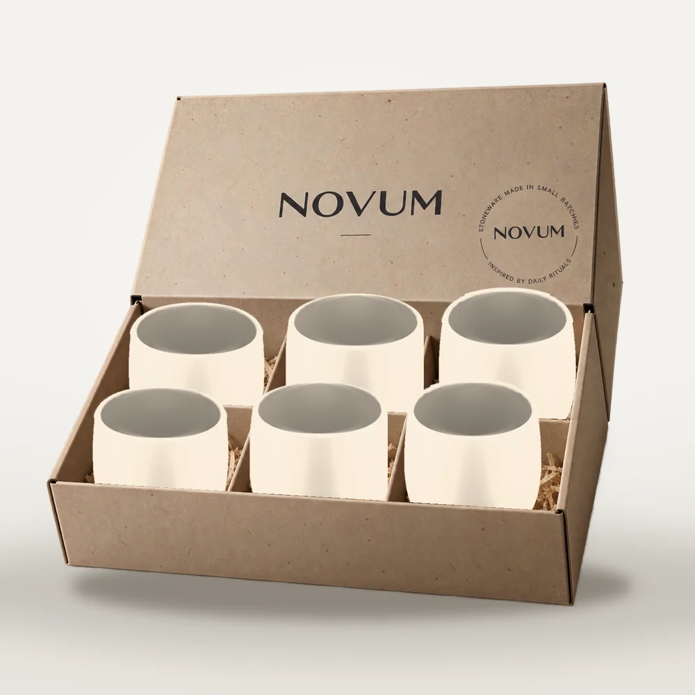 Ceașcă cafea ceramică fără toartă pentru cappuccino mare, Novum Margo Vanilla, 250 ml, vanilie mat, gresie glazurată manual — fotografia 4