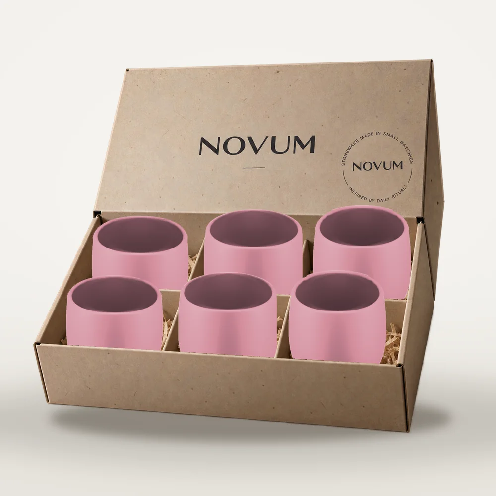Ceașcă cafea ceramică fără toartă pentru cappuccino mare, Novum Pink Forever Mom, 250 ml, roz mat catifelat, gresie glazurată manual — fotografia 4