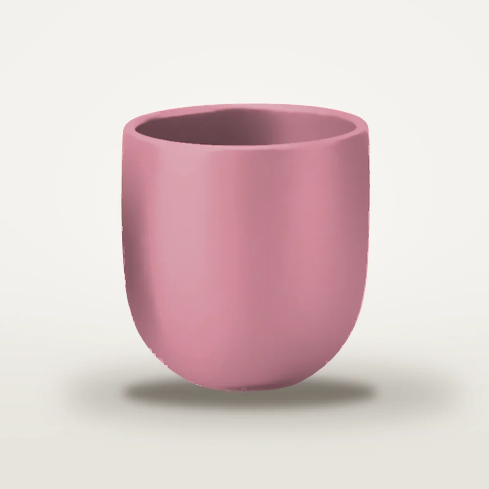Ceașcă cafea ceramică fără toartă pentru cappuccino mare, Novum Pink Forever Mom, 250 ml, roz mat catifelat, gresie glazurată manual