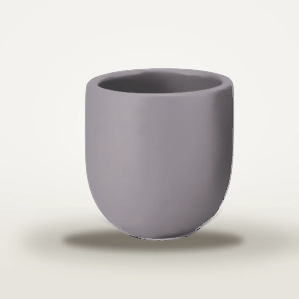 Ceașcă cafea ceramică fără toartă pentru espresso, Novum Lunar Grey, 80 ml, gri lunar mat, gresie glazurată manual