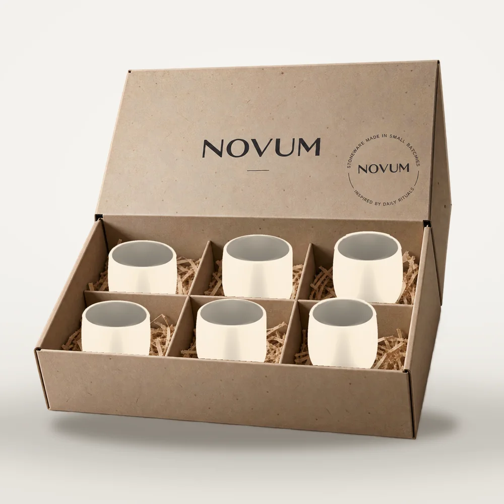 Ceașcă cafea ceramică fără toartă pentru espresso, Novum Margo Vanilla, 80 ml, vanilie mat, gresie glazurată manual — fotografia 4