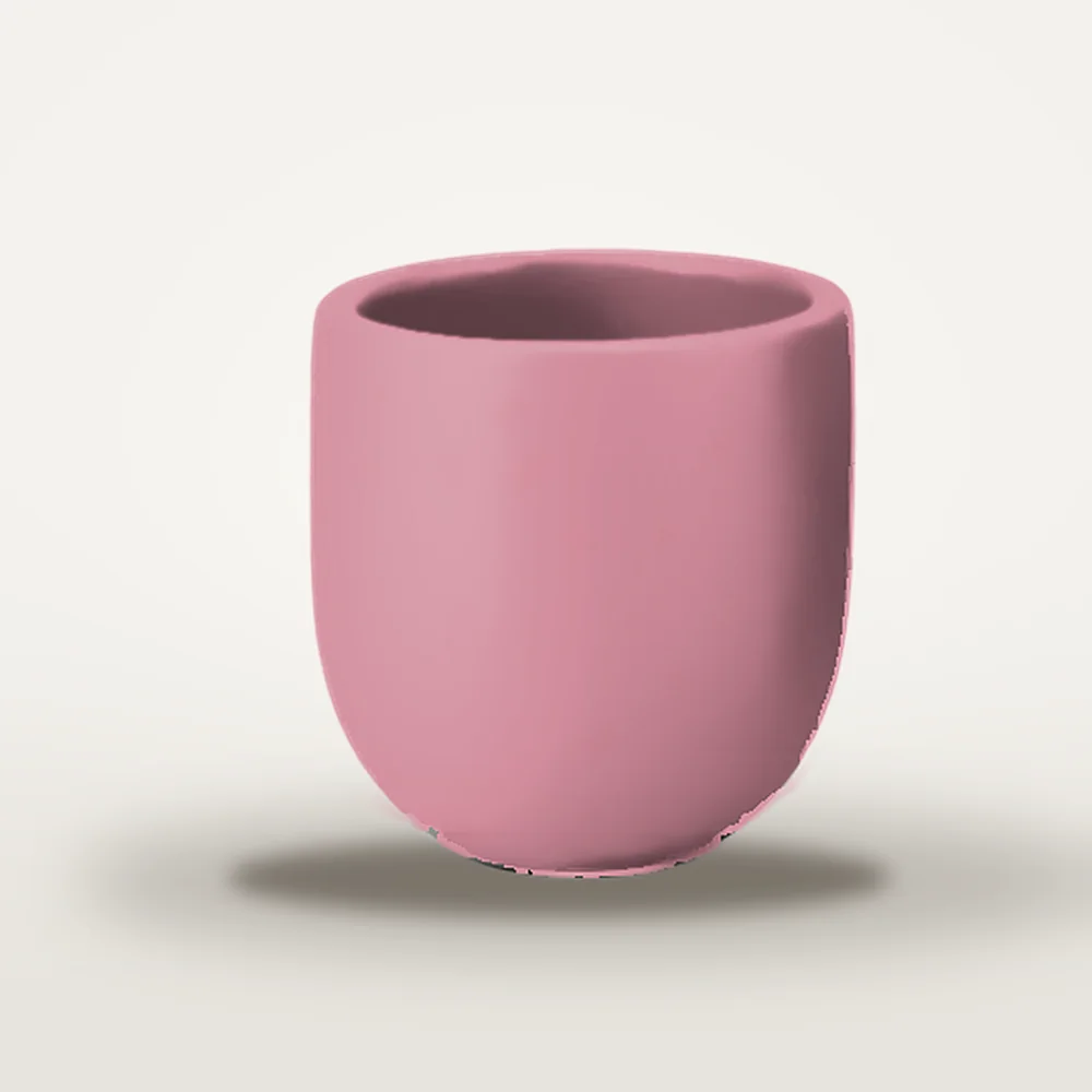 Ceașcă cafea ceramică fără toartă pentru espresso, Novum Pink Forever Mom, 80 ml, roz mat catifelat, gresie glazurată manual